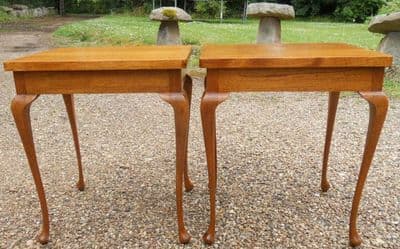 Pair Small Walnut Lamp Tables