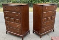 Pair Stag Tall Mahogany Chest of Drawers