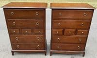 Pair Stag Tall Mahogany Chest of Drawers