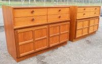 Pair Teak Retro Side Cabinet Cupboards by Nathan