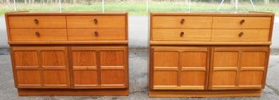 Pair Teak Retro Side Cabinet Cupboards by Nathan