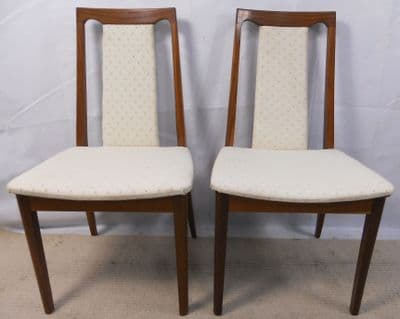 Pair Teak Upholstered Dining Chairs by G Plan