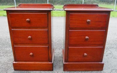 Pair Victorian Style Mahogany Bedside Chests - SOLD