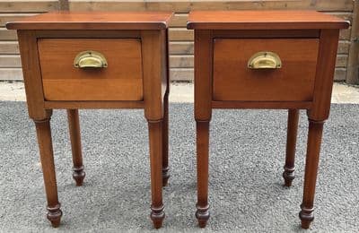 Pair Victorian Style Mahogany Bedside Tables