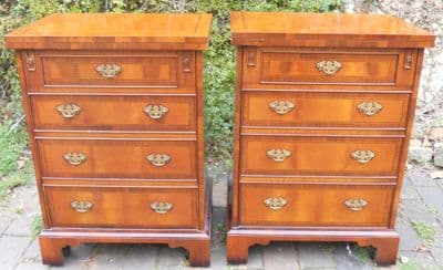 Pair Yew Storage Cabinet Cupboards