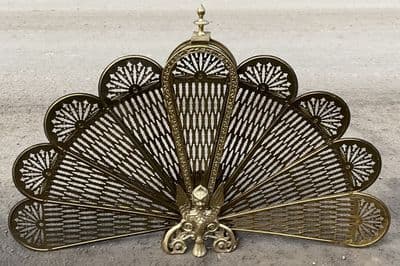 Pierced Brass Folding Firescreen