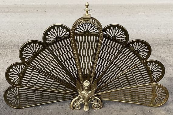 Pierced Brass Folding Firescreen