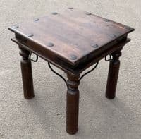 Polished Wood and Iron Rustic Coffee Table