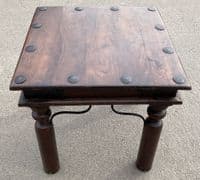 Polished Wood and Iron Rustic Coffee Table
