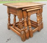 Quality Nest of Three Oak Coffee Tables