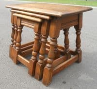 Quality Nest of Three Oak Coffee Tables