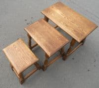 Quality Nest of Three Oak Coffee Tables