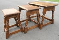Quality Nest of Three Oak Coffee Tables