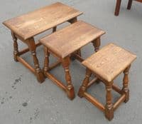 Quality Nest of Three Oak Coffee Tables