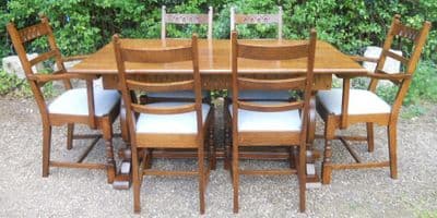 Quality Oak Dining Room Suite Seat Six