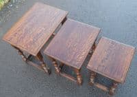 Quality Oak Nest of Three Coffee Tables