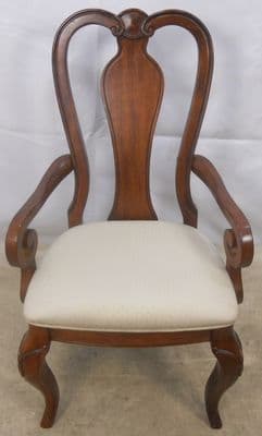 Queen Anne Style Mahogany Carver Armchair - SOLD