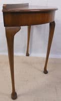 Queen Anne Style Walnut Bowfront Console Table