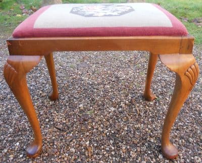 Queen Anne Style Walnut Dressing Stool