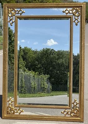 Regency Style Gilt Overmantel Mirror with Carved Corners