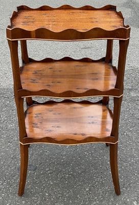 Regency Style Three Tier Yew Whatnot Stand