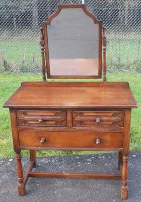 Reproduction Carved Oak Dressing Table