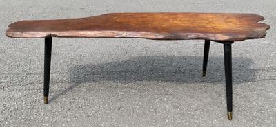 Retro Bare Wood Long Coffee Table