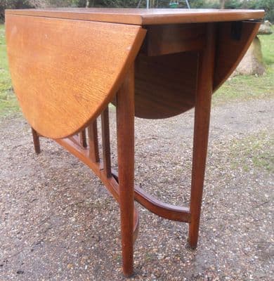 Retro Teak Large Dropleaf Dining Table