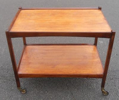 Retro Teak Two Tier Tea Trolley