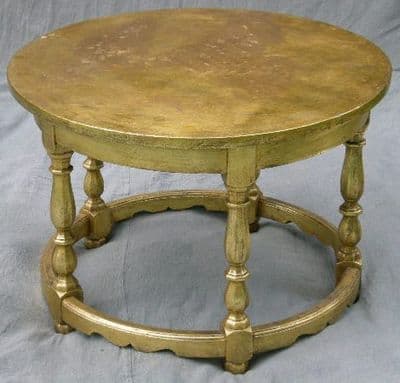 Round Painted Solid Oak Coffee Table