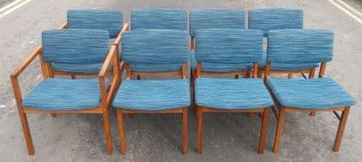 Set of Eight Gordon Russell Teak Framed Dining Chairs