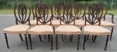 Set of Eight Prince of Wales Style Mahogany Dining Chairs