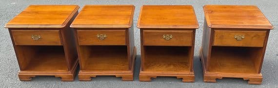 Set of Four Cherry Wood Lamp Tables