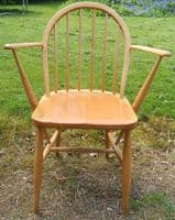 Set of Four Light Elm Kitchen Armchairs by Ercol