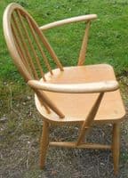 Set of Four Light Elm Kitchen Armchairs by Ercol