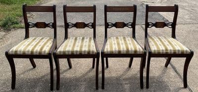 Set of Four Mahogany Regency Style Dining Chairs