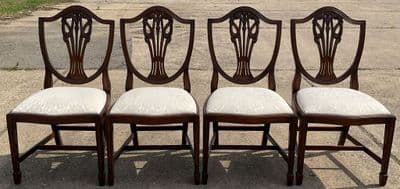 Set of Four Mahogany Shieldback Dining Chairs