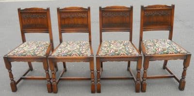 Set of Four Oak Dining Chairs by Old Charm