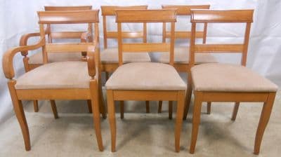 Set of Six Antique Style Walnut Dining Chairs - SOLD