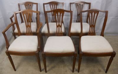Set of Six Georgian Style Mahogany Dining Chairs - SOLD