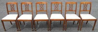 Set of Six Yew Wood Dining Chairs by Shaw of London - SOLD