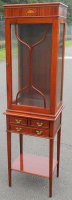 Small Mahogany China Display Cabinet on Stand