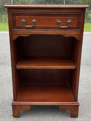 Small Mahogany Open Bookcase with Drawer