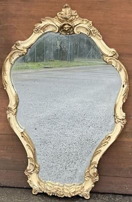 Small Ornate Painted Wall Mirror by Atsonia