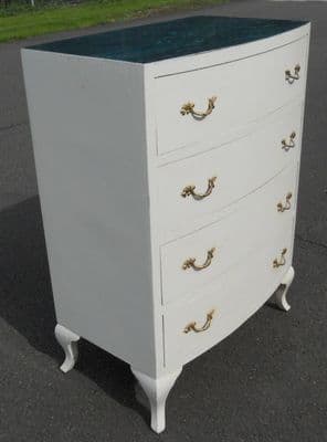 Small Painted Bowfront Chest of Drawers