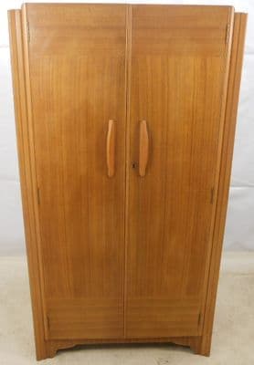 Small Walnut Deco Wardrobe - SOLD