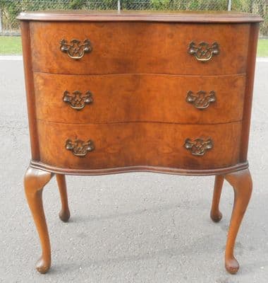 Small Walnut Serpentine Chest of Drawers