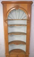 SOLD Antique Georgian Style, Pine Open Barrel-back Tall Corner Cupboard