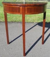 SOLD Bowfront Inlaid Mahogany Console Table