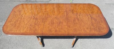 SOLD - Burr Walnut Extending Dining Table to Seat Ten